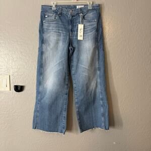 AG Saige Wide Leg Crop With Panel Mid-Rise Paneled Fit In Rosarito, 29